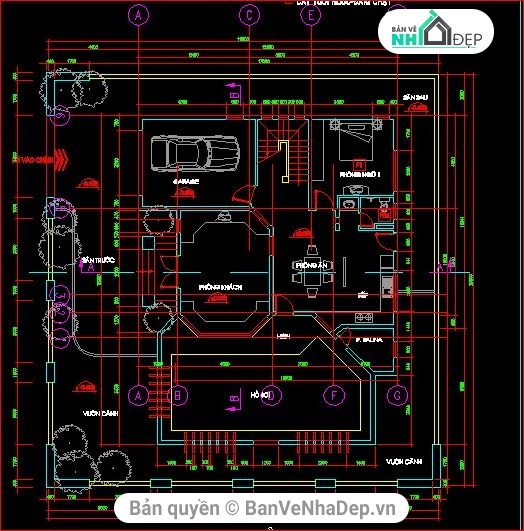 kiến trúc biệt thự 3 tầng,kiến trúc 3 tầng 19x20m,bản vẽ biệt thự 3 tầng,mẫu biệt thự 3 tầng