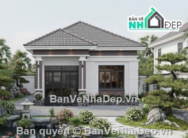 biệt thự 1 tầng,file cad biệt thự 1 tầng,biệt thự 1 tầng file cad