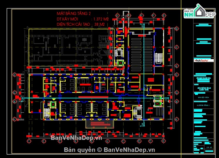 bản vẽ bệnh viện,kiến trúc bệnh viện,bản vẽ kiến trúc bệnh viện,bản vẽ cải tạo,file cad bệnh viện