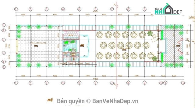 thiết kế Nhà Hàng 9x27.6m,bản vẽ nhà hàng tiệc cưới,mẫu nhà hàng tiệc cưới đẹp,nhà hàng tiệc cưới,thiết kế nhà hàng tiệc cưới