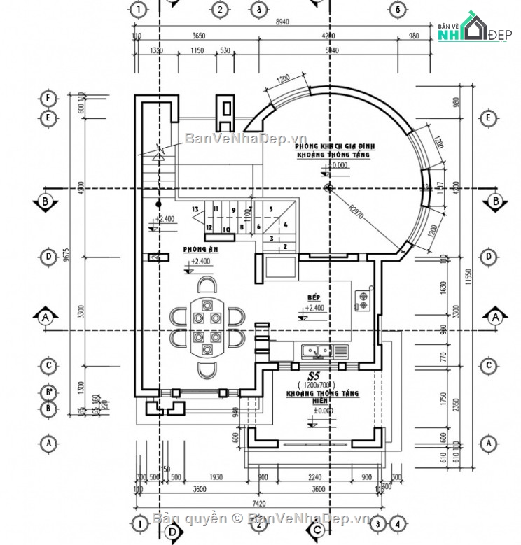 biệt thự 4 tầng,file cad biệt thự 4 tầng,bản vẽ biệt thự 4 tầng,cad biệt thự 4 tầng