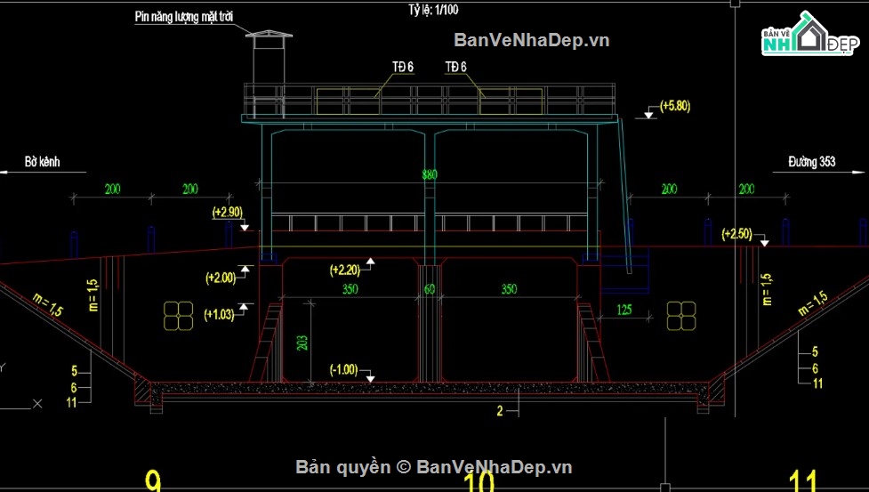 cống thủy lợi,file cad cống thủy lợi,cad cống thủy lợi