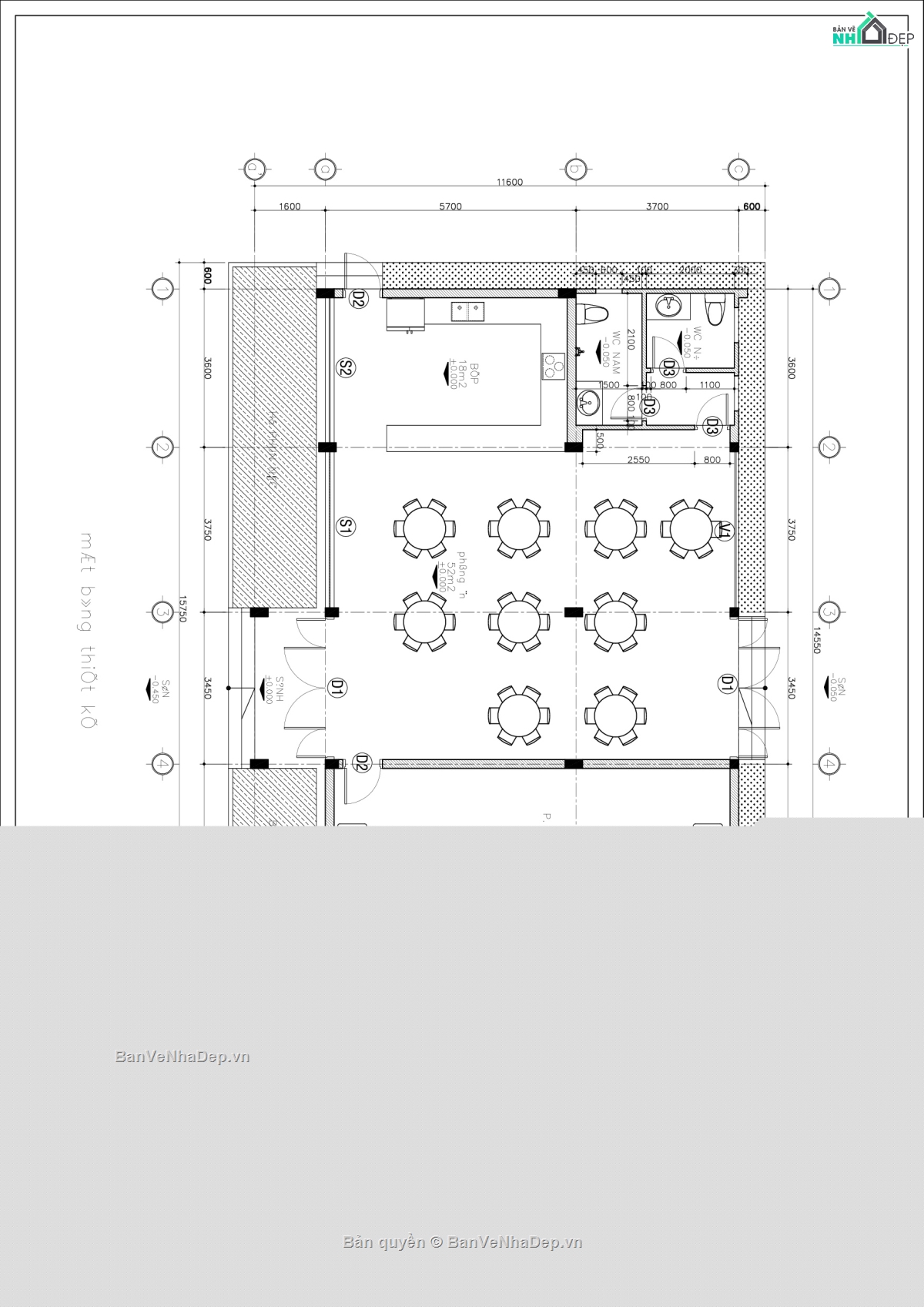 Hồ sơ thiết kế bản vẽ thi công bếp ăn trụ sở UBND,bếp ăn trụ sở,Bếp ăn,thiết kế bếp ăn cơ quan