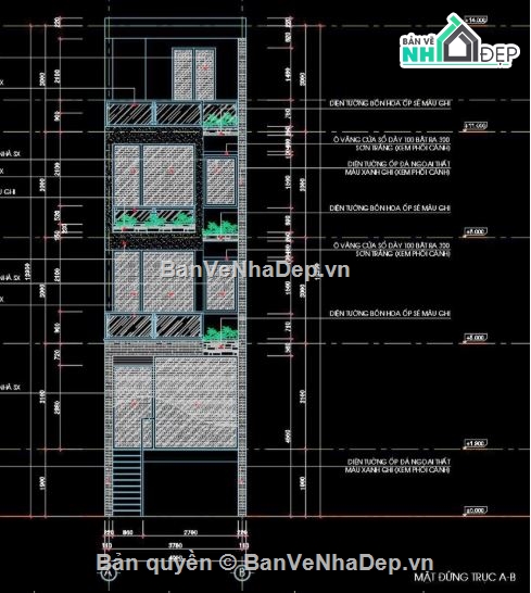 kiến trúc 4 tầng,hồ sơ nhà phố,nhà phố 4 tầng