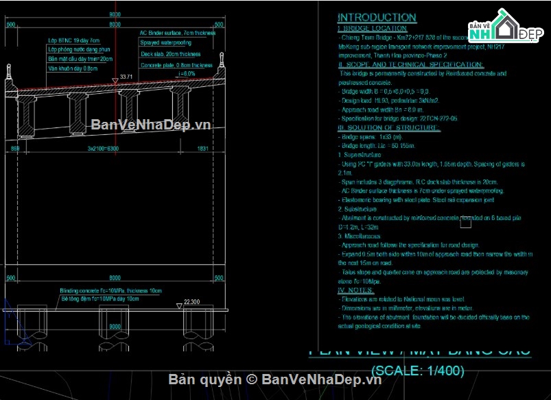 bản vẽ cầu dầm I chuẩn bộ giao thông,bản vẽ cầu dân dụng dầm I dự ứng lực,bản vẽ cầu đường quốc lộ dầm I