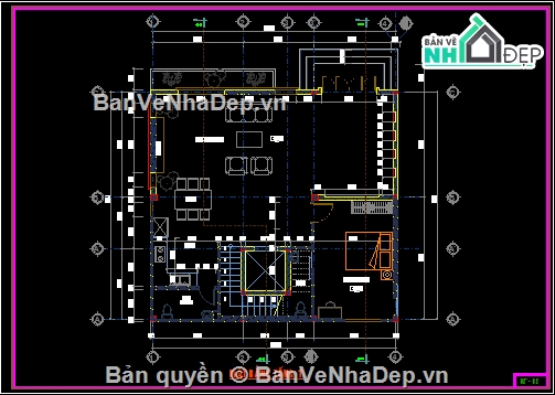 Biệt thự 2 tầng,file cad biệt thự 2 tầng,bản vẽ biệt thự 2 tầng,kiến trúc biệt thự 2 tầng,biệt thự 2 tầng 10.7x10m