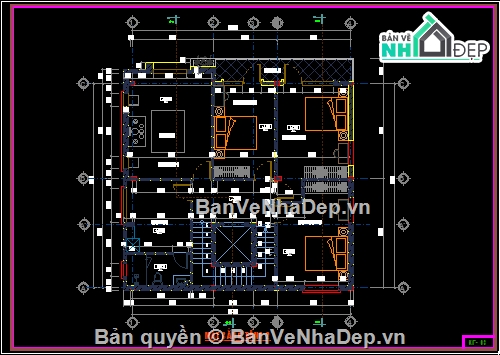 Biệt thự 2 tầng,file cad biệt thự 2 tầng,bản vẽ biệt thự 2 tầng,kiến trúc biệt thự 2 tầng,biệt thự 2 tầng 10.7x10m