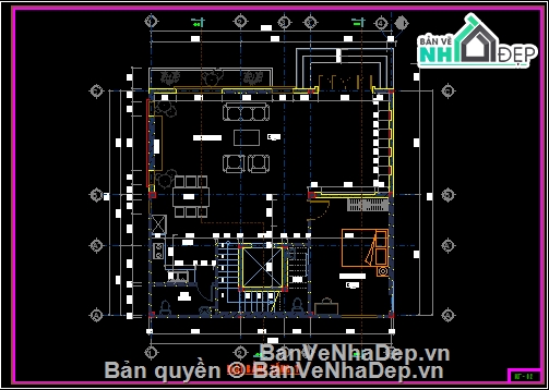 Biệt thự 2 tầng,file cad biệt thự 2 tầng,bản vẽ biệt thự 2 tầng,kiến trúc biệt thự 2 tầng,biệt thự 2 tầng 10.7x10m