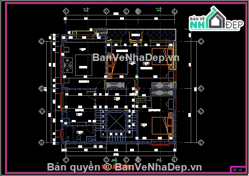 Biệt thự 2 tầng,file cad biệt thự 2 tầng,bản vẽ biệt thự 2 tầng,kiến trúc biệt thự 2 tầng,biệt thự 2 tầng 10.7x10m