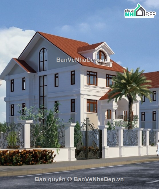 biệt thự 3 tầng,file cad biệt thự 3 tầng,biệt thự 3 tầng file cad