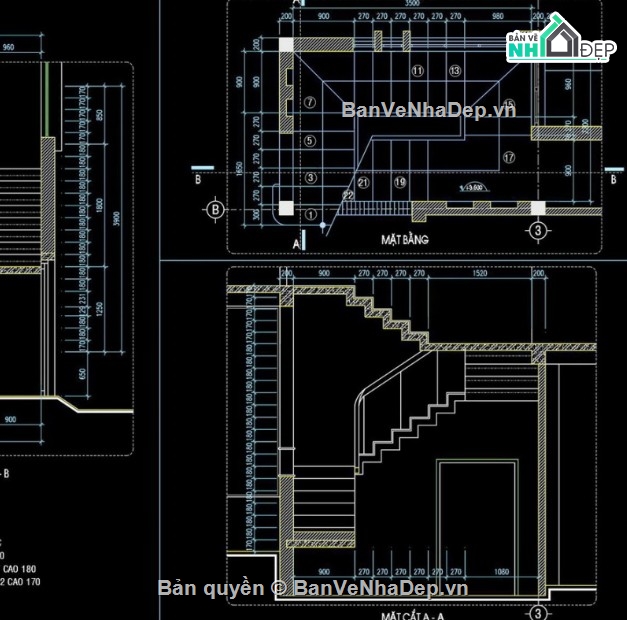 biệt thự 3 tầng,file cad biệt thự 3 tầng,bản vẽ biệt thự 3 tầng