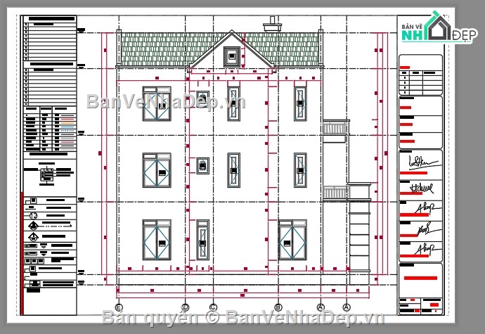 biệt thự 3 tầng,Hồ sơ thiết kế,kiến trúc 3 tầng