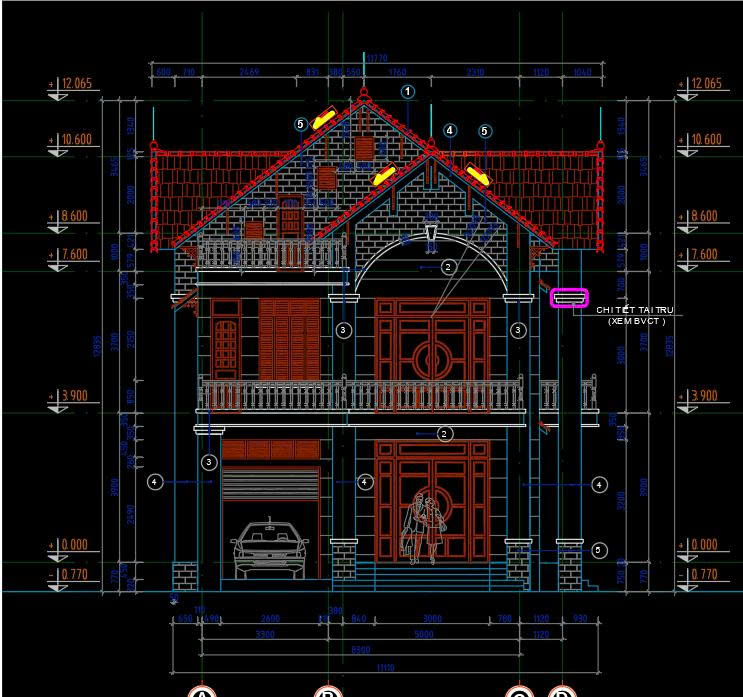 biệt thự cổ điển 2 tầng 1 tum kích thước 9.5x17m,Hồ sơ thiết kế biệt thự cổ điển 2 tầng 1,Bản vẽ biệt thự 9.5x17m,mặt bằng biệt thự 2 tầng,thiết kế biệt thự cổ điển