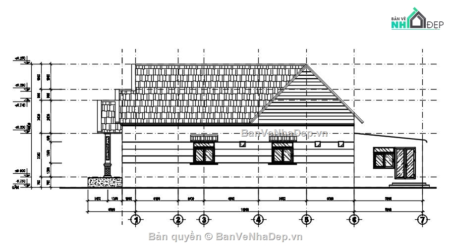 Biệt thự mái thái,Nhà vườn mái thái,Bản vẽ nhà mái thái