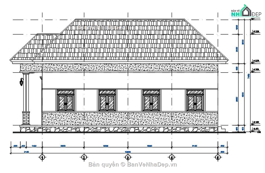 Biệt thự mái nhật,Biệt thự đẹp,Biệt thự mái nhật 7x12m