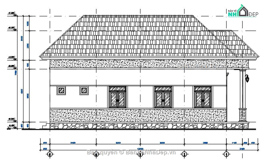 Biệt thự mái nhật,Biệt thự đẹp,Biệt thự mái nhật 7x12m
