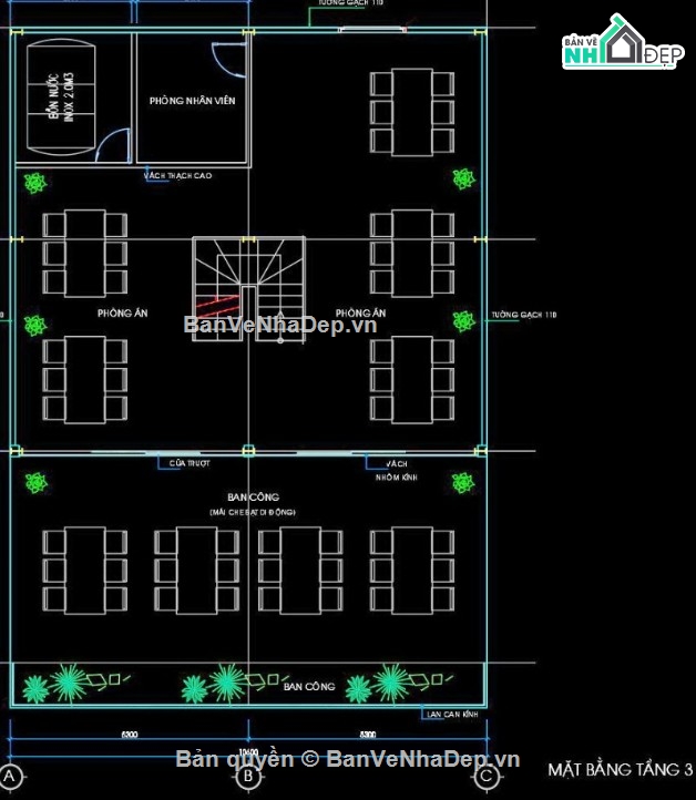 nhà hàng hải sản 3 tầng,cad nhà hàng hải sản,file cad nhà hàng hải sản