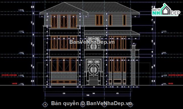 biệt thự 3 tầng,Hồ sơ thiết kế,kiến trúc biệt thự