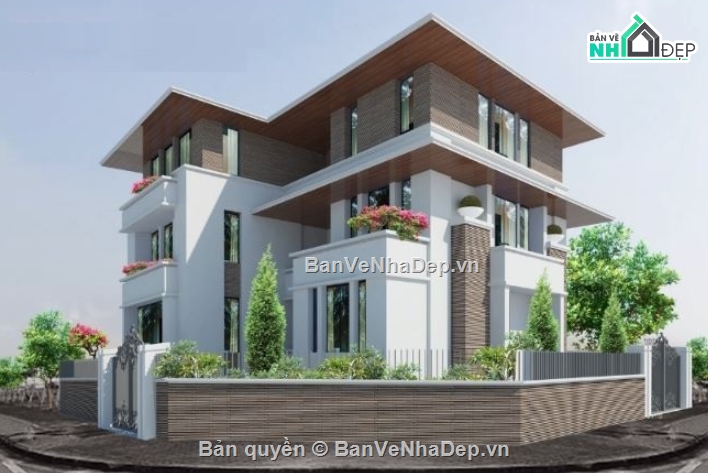 biệt thự 3 tầng,Hồ sơ thiết kế,kiến trúc biệt thự