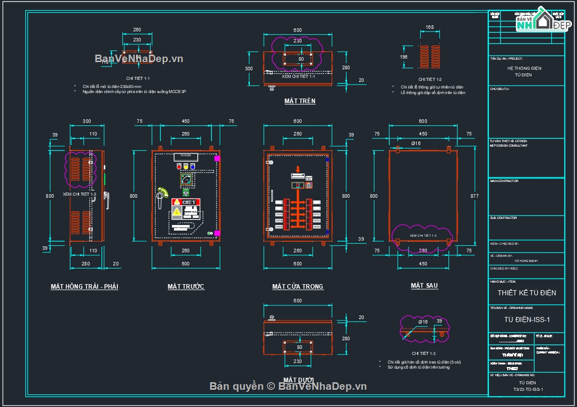 Thiết kế lắp đặt đấu tủ điện công nghiệp kích thước theo yêu cầu