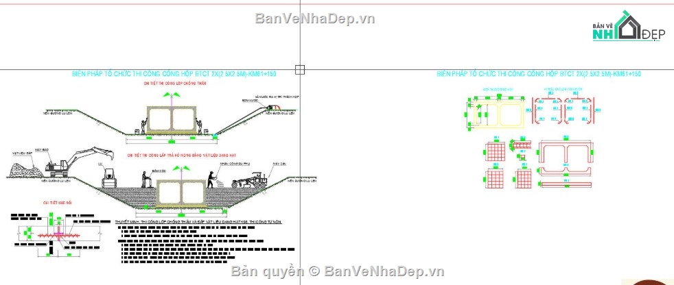 cống hộp,bptc cống hộp,cống hộp file cad