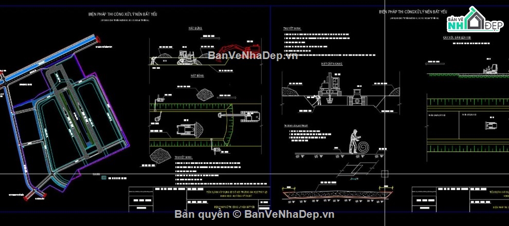 file CAD hạ tầng trường học,biện pháp thi công san nền,biện pháp thi công cấp thoát nước