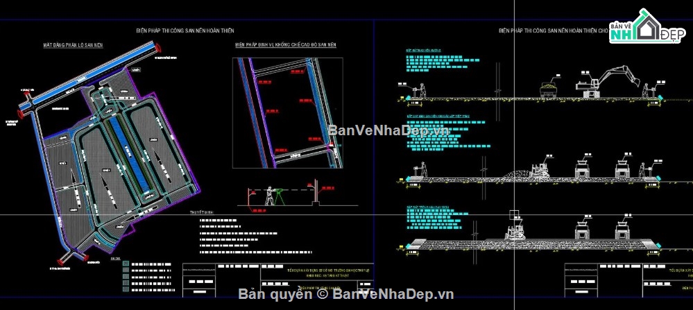 file CAD hạ tầng trường học,biện pháp thi công san nền,biện pháp thi công cấp thoát nước