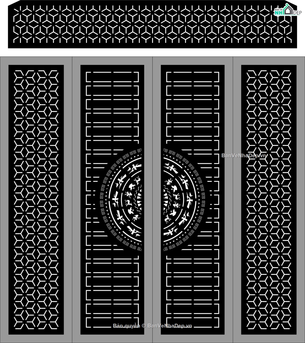 cổng dxf,cổng cnc,cổng trống đồng