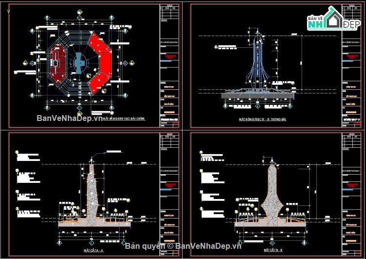 bản vẽ nghĩa trang,file cad tượng đài nghĩa trang,bản vẽ tượng đài nghĩa trang