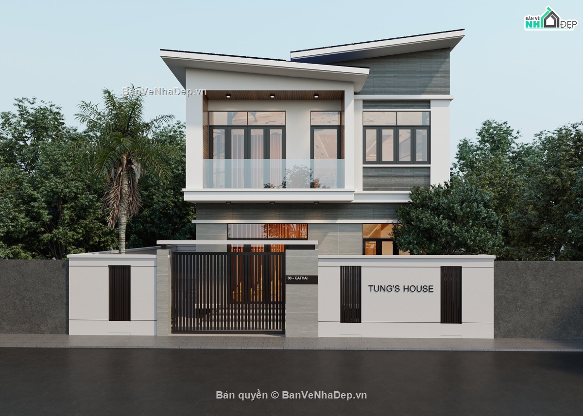 #Hồ sơ thiết kế,#Bản vẽ thiết kế,#Biệt thự 2 tầng hiện đại,#Biệt thự hiện đại,#Biệt thự 2 tầng,#Biệt thự 2 tầng 8.1mx8.8m