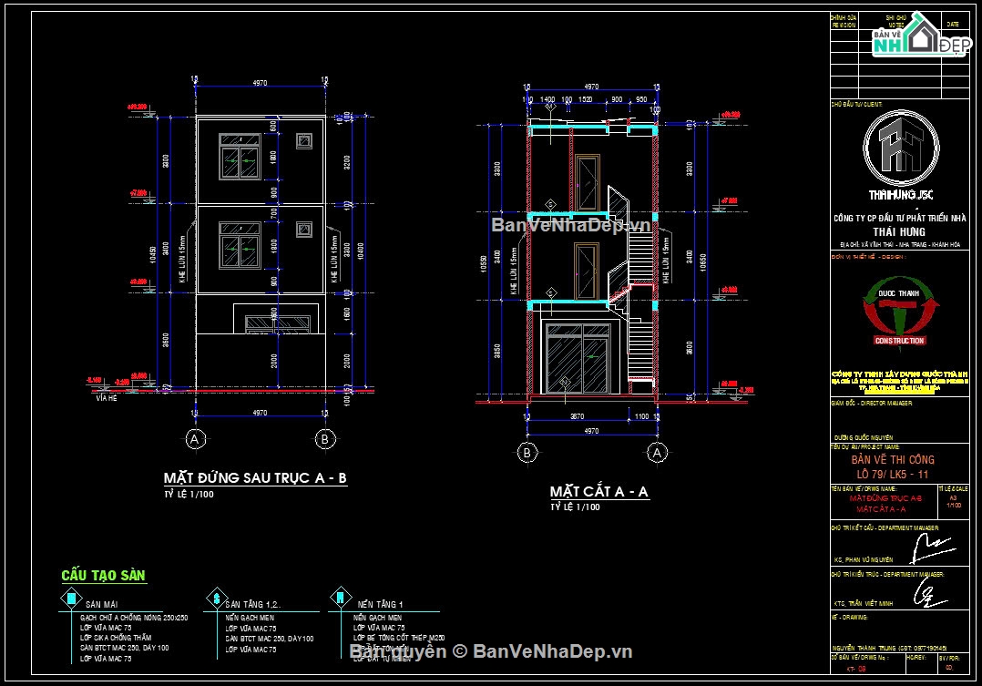 Hồ sơ thiết kế,#Bản vẽ thiết kế,Nhà phố 3 tầng hiện đại,Nhà phố hiện đại,#Nhà phố 3 tầng,#Nhà phố 3 tầng 5mx20m