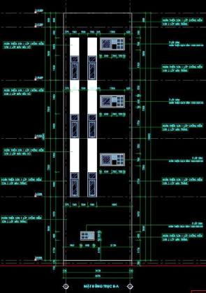 nhà 4 tầng,nhà phố 4 tầng cad,file cad nhà phố 4 tầng