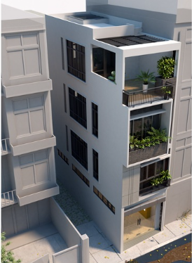 nhà 4 tầng,nhà phố 4 tầng cad,file cad nhà phố 4 tầng