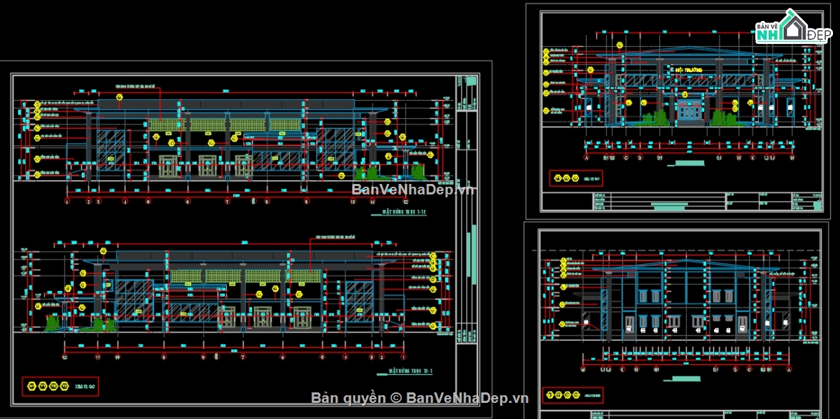 hội trường,nhà truyền thống,thư viện,bản vẽ hội trường 2 tầng,hồ sơ thiết kế hội trường đẹp,hội trường cơ quan