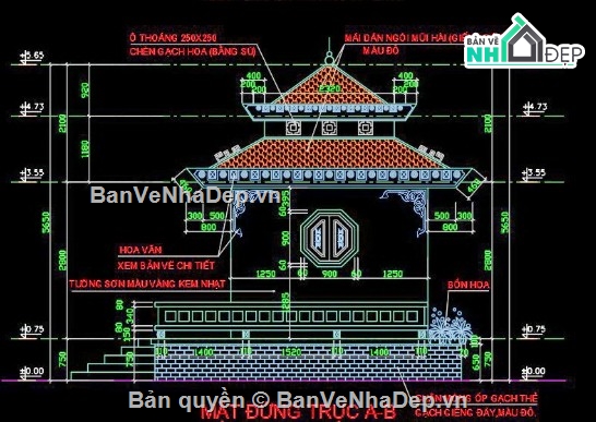 nhà thờ họ,file cad nhà thờ họ,nhà thờ họ cad