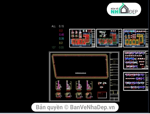 6 bản vẽ đầy đủ Kiến Trúc, Kết Cấu các công trình xã hội miễn phí