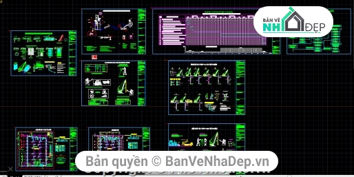 6 bản vẽ đầy đủ Kiến Trúc, Kết Cấu các công trình xã hội miễn phí