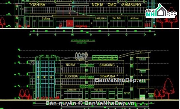 bản vẽ kiến trúc,bản vẽ thiết kế tttm đẹp,bản vẽ trung tâm thương mại