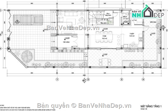 biệt thự 3 tầng,file cad biệt thự 3 tầng,biệt thự 3 tầng song lập,biệt thự 3 tầng file cad