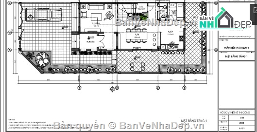 biệt thự 3 tầng,file cad biệt thự 3 tầng,biệt thự 3 tầng song lập,biệt thự 3 tầng file cad