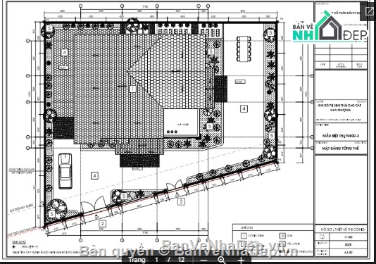 biệt thự 3 tầng,file cad biệt thự 3 tầng,biệt thự 3 tầng file cad