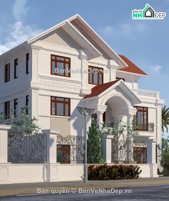 biệt thự 3 tầng,file cad biệt thự 3 tầng,biệt thự 3 tầng file cad
