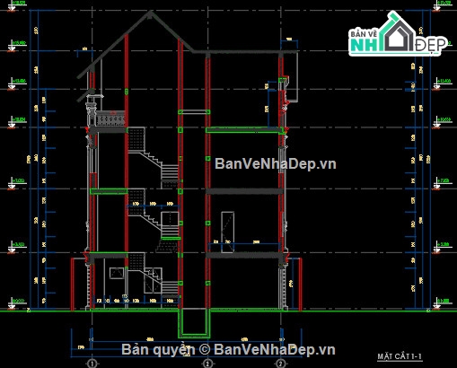 Biệt thự tân cổ điển 3 tầng,Bản vẽ biệt thự tân cổ điển,biệt thự 3 tầng cổ điển Pháp 10x11.5m,nhà 3 tầng 10x11.5m