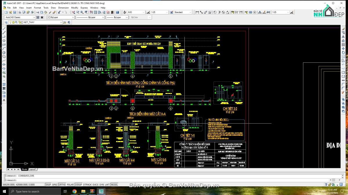 cổng tường rào,file cad cổng tường rào,cad cổng tường rào