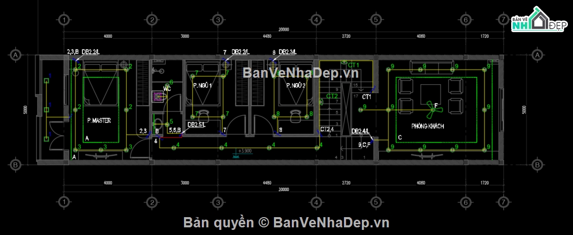 Bản vẽ điện nước nhà phố 3 tầng,điện nước nhà phố,bản vẽ me nhà phố,ME nha phố,full hồ sơ điện nước nhà phố