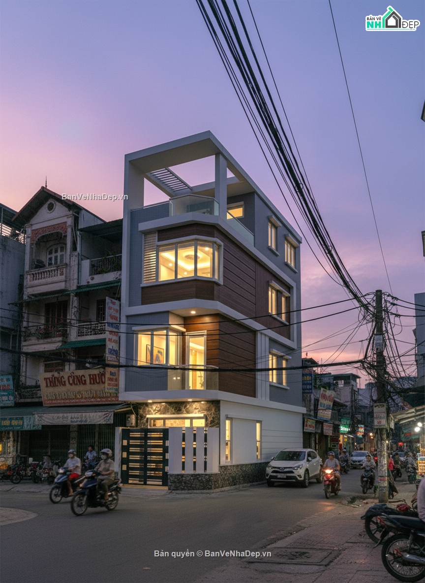 nhà phố 2 mặt tiền,nhà phố 4 tầng,cad nhà phố 4 tầng,file cad nhà phố 4 tầng