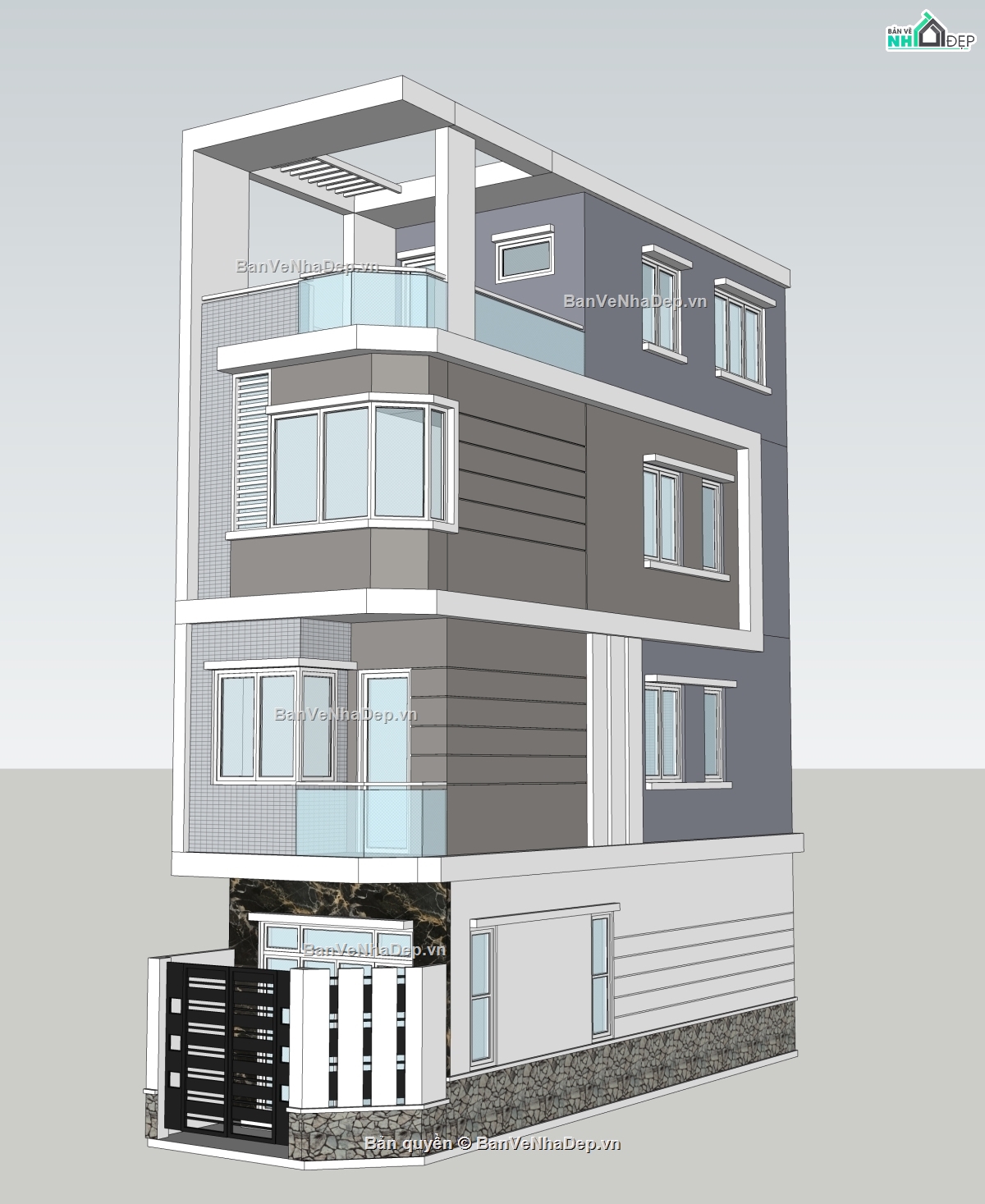 nhà phố 2 mặt tiền,nhà phố 4 tầng,cad nhà phố 4 tầng,file cad nhà phố 4 tầng