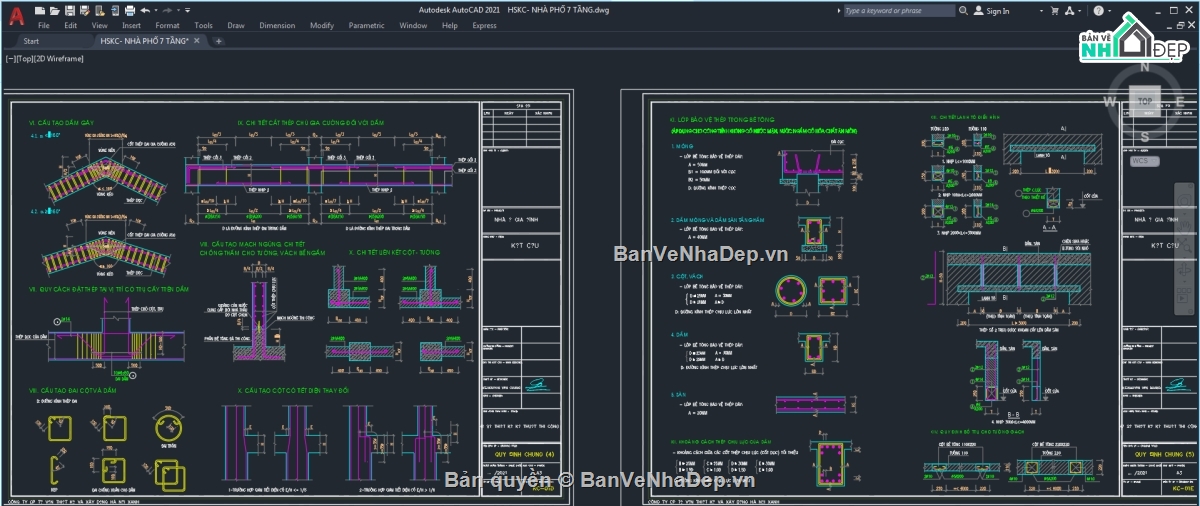Cad nhà phố 7 tầng,kết cấu nhà phố 7 tầng,File cad nhà phố 7 tầng,cad kết cấu nhà phố