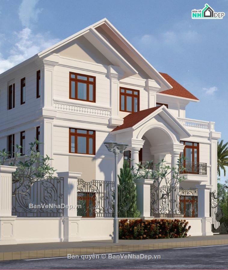 biệt thự 3 tầng,Hồ sơ thiết kế,kiến trúc 3 tầng
