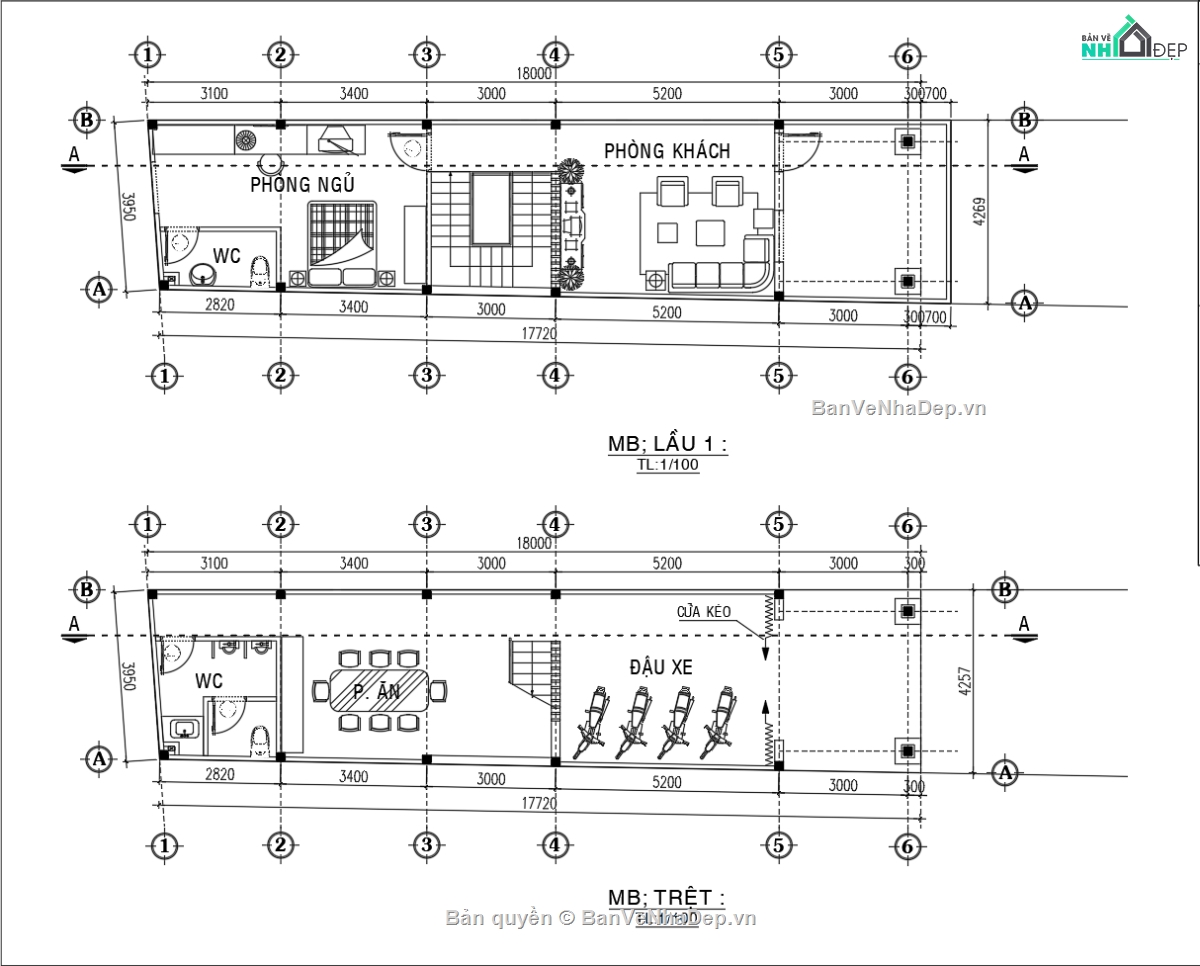 Bản vẽ nhà phố đẹp,Bản vẽ nhà phố tân cổ điển,Bản vẽ nhà phố 3 tầng tân cổ điển